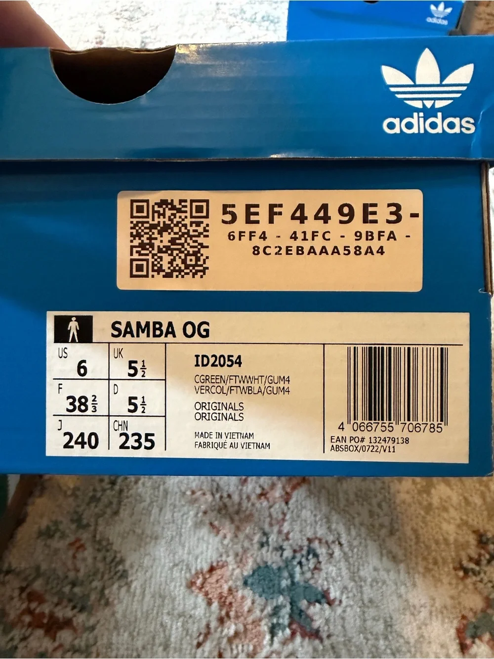 Adidas Samba OG Men’s Green & White Suede Retro Sneakers